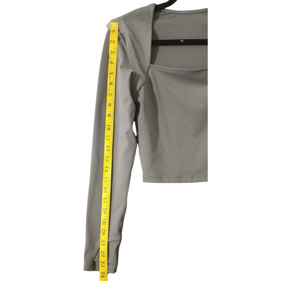 Set Of 3 Baleaf Long Sleeve Square Neck Crop Tops Black & Gray Womens Size S - Picture 9 of 15